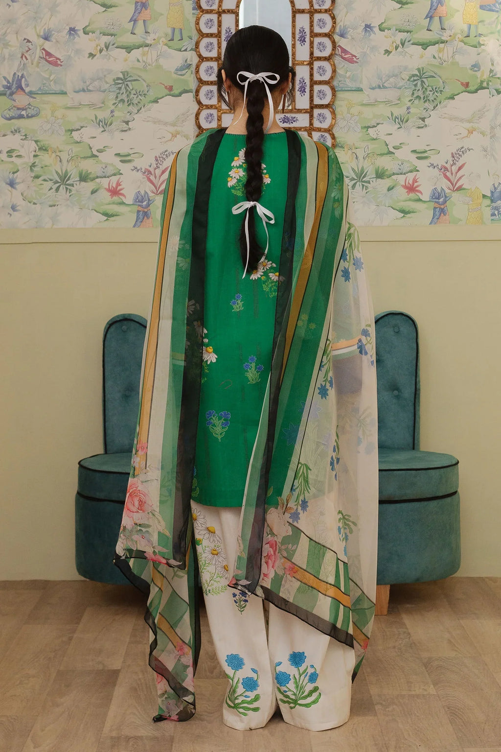 CO 498-3Pc Digital Printed Lawn Shirt with Printed Dupatta
