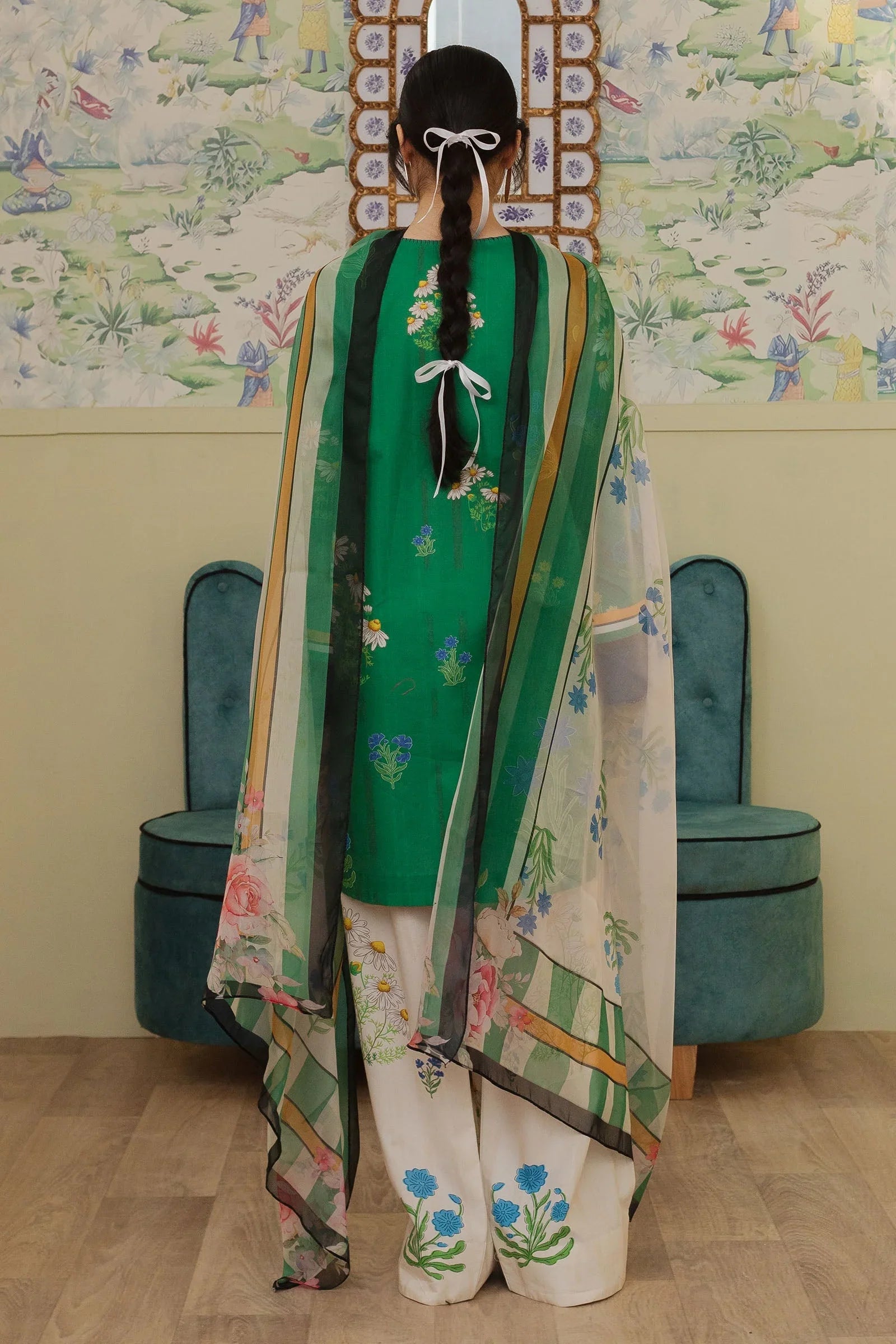 CO 498-3Pc Digital Printed Lawn Shirt with Printed Dupatta