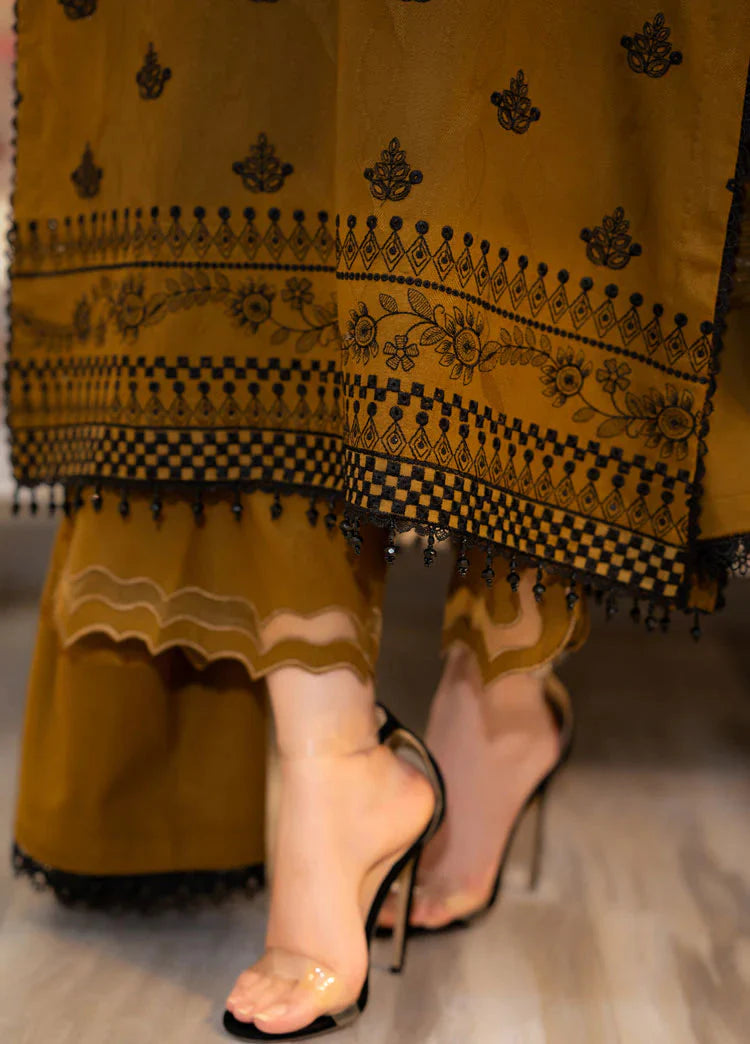 MB 100-3 Piece Unstitched Fully Embroidered Dhanak suit