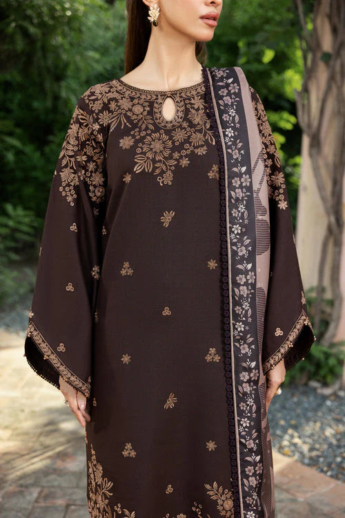 BQ 140-3 Piece Unstitched Fully Embroidered Dhanak Suit
