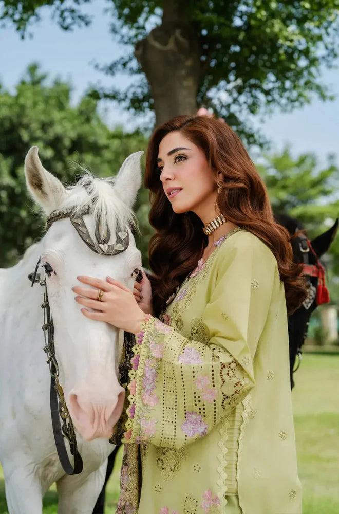 EL 2720-3 Piece Unstitched Fully Embroidered Lawn Suit