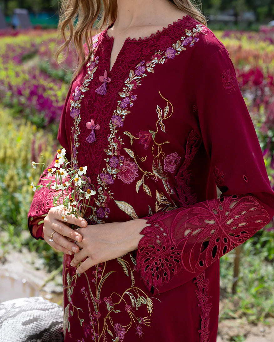 MS 2750-3 Piece Unstitched Embroidered Lawn Suit