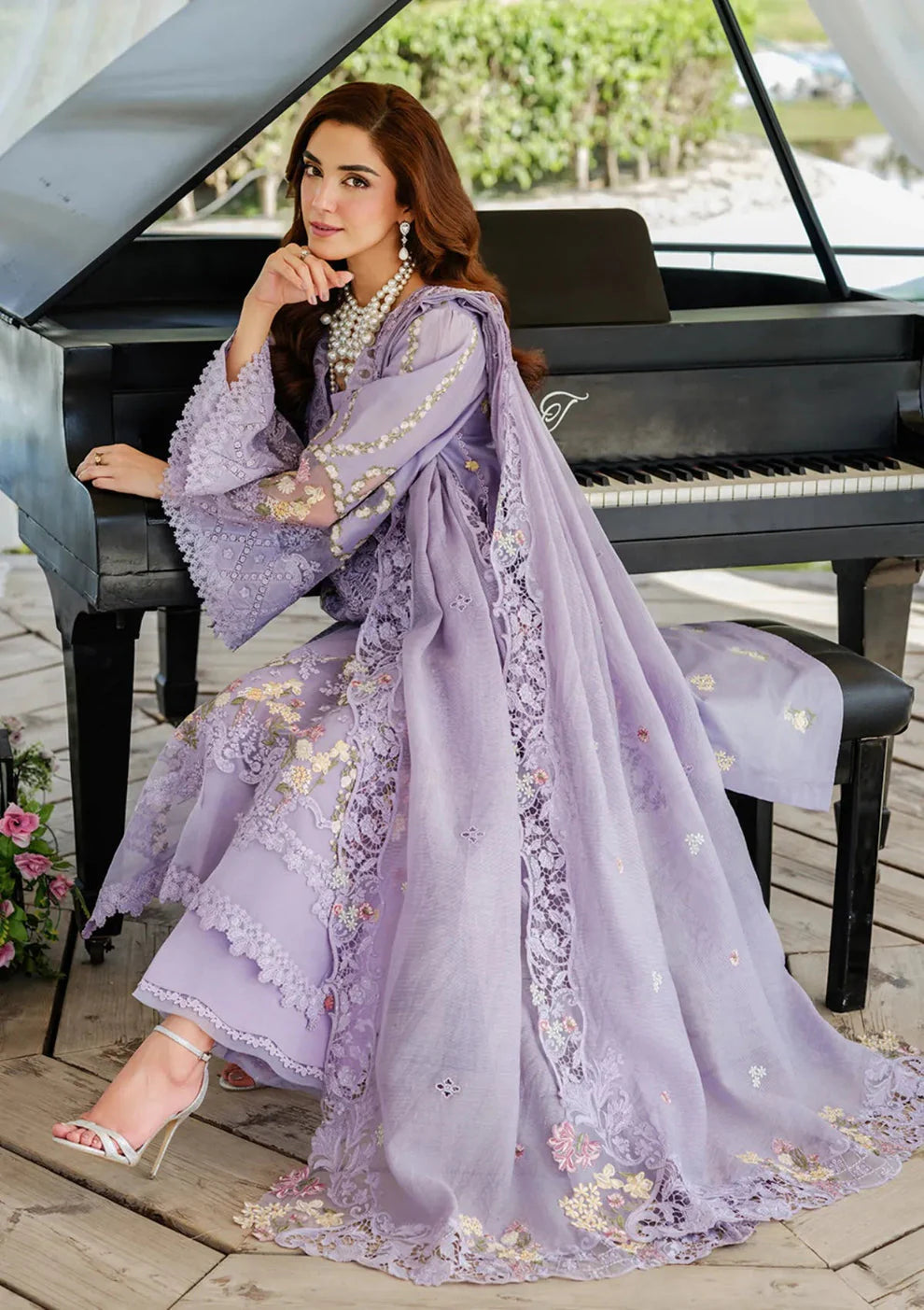 EL 2715-3 Piece Unstitched Fully Embroidered Lawn Suit