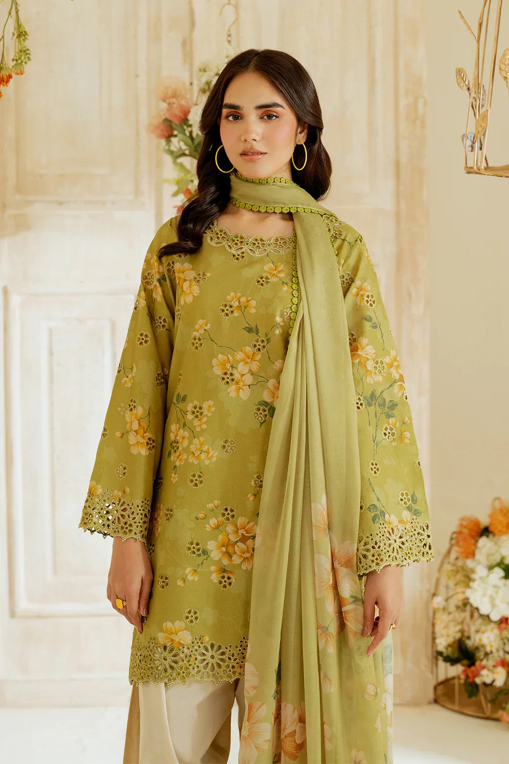 3 Piece unstitched Digital Printed Lawn Suit