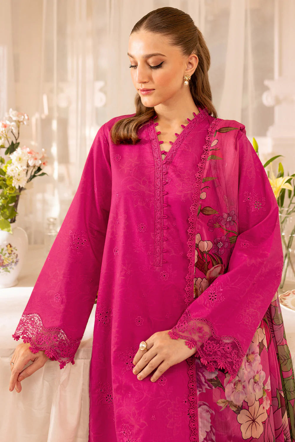 FR 2725-3 Piece Unstitched Embroidered Lawn Suit
