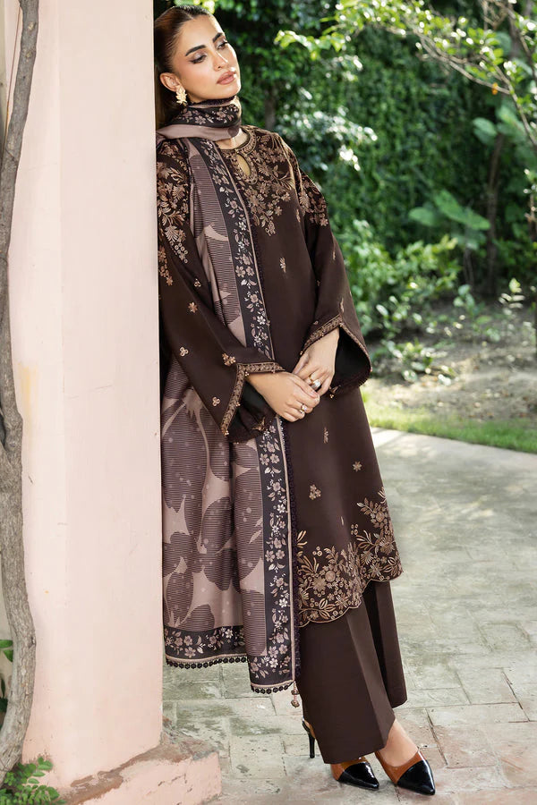 BQ 140-3 Piece Unstitched Fully Embroidered Dhanak Suit