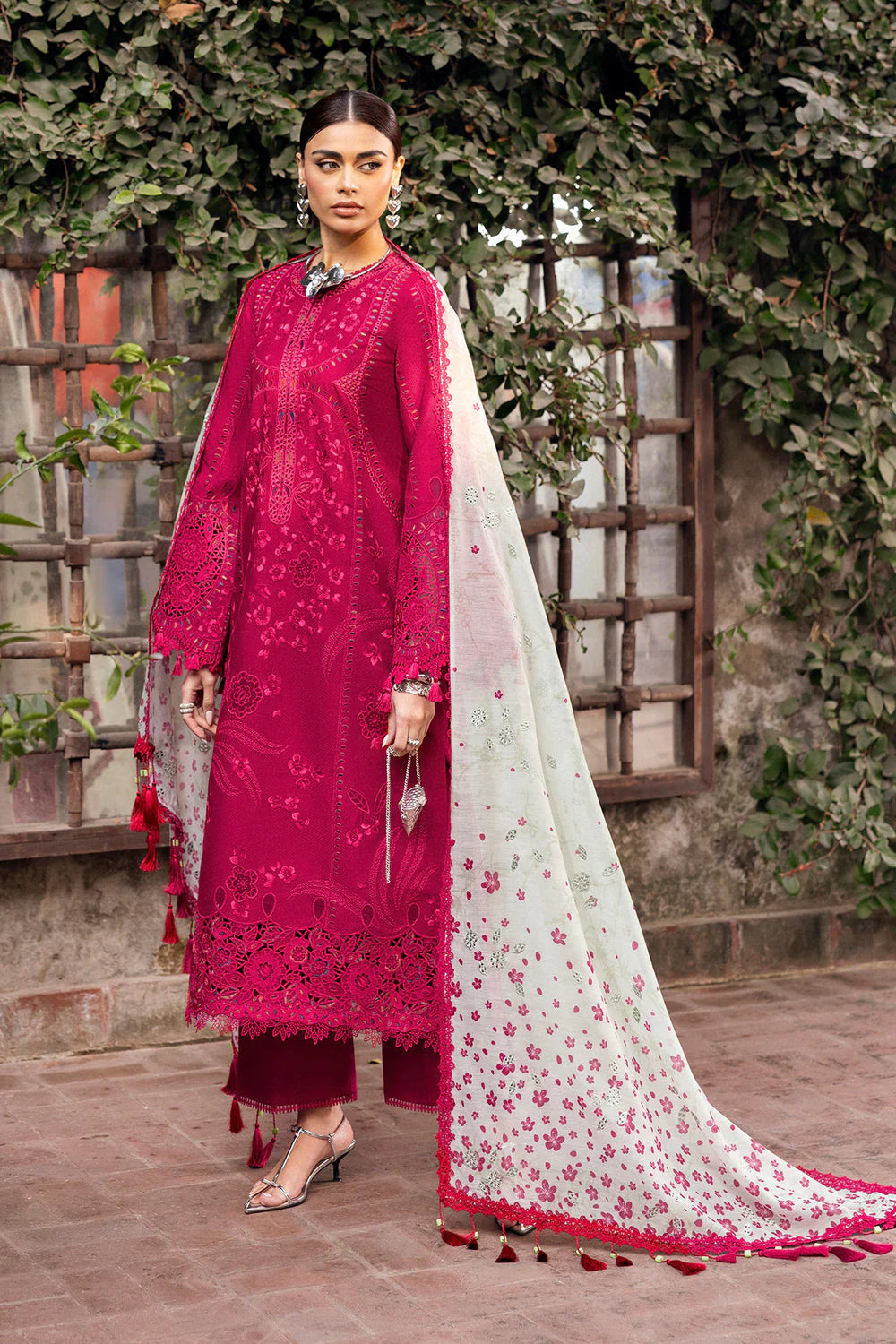 JZ 2760-3 Piece Unstitched Luxury Embroidered Lawn Suit