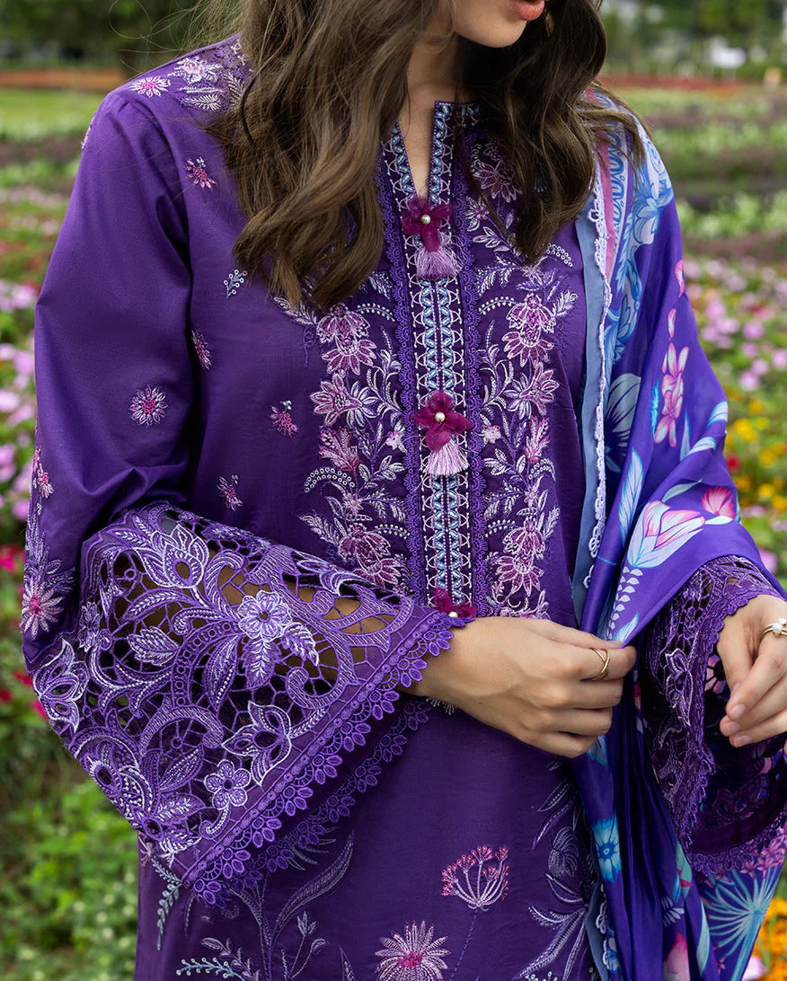 MS 2770-3 Piece-Unstitched Embroidered Lawn Suit
