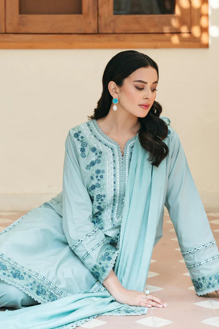 3 Piece Unstitched Embroidered Lawn Suit