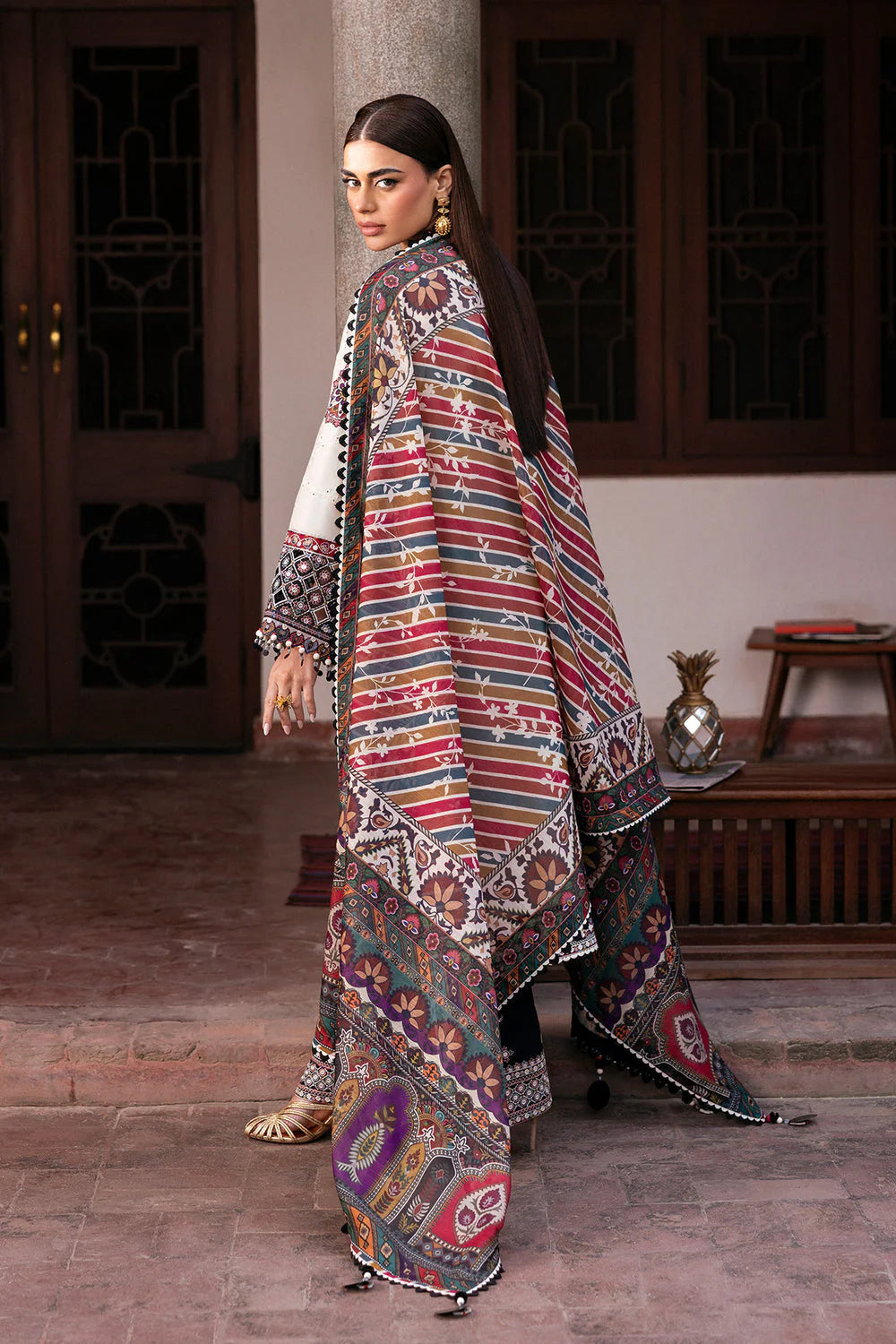 JZ 2800-3 Piece Unstitched Fully Embroidered Lawn Suit