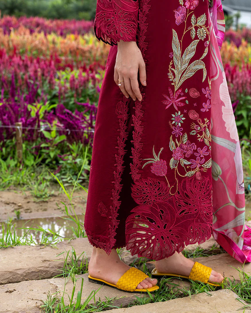 MS 2750-3 Piece Unstitched Embroidered Lawn Suit