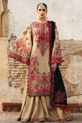 HR 690-3 Piece Unstitched Heavy Embroidered Dhanak Wool Suit Four Sided Embroidered Dhanak Shawl