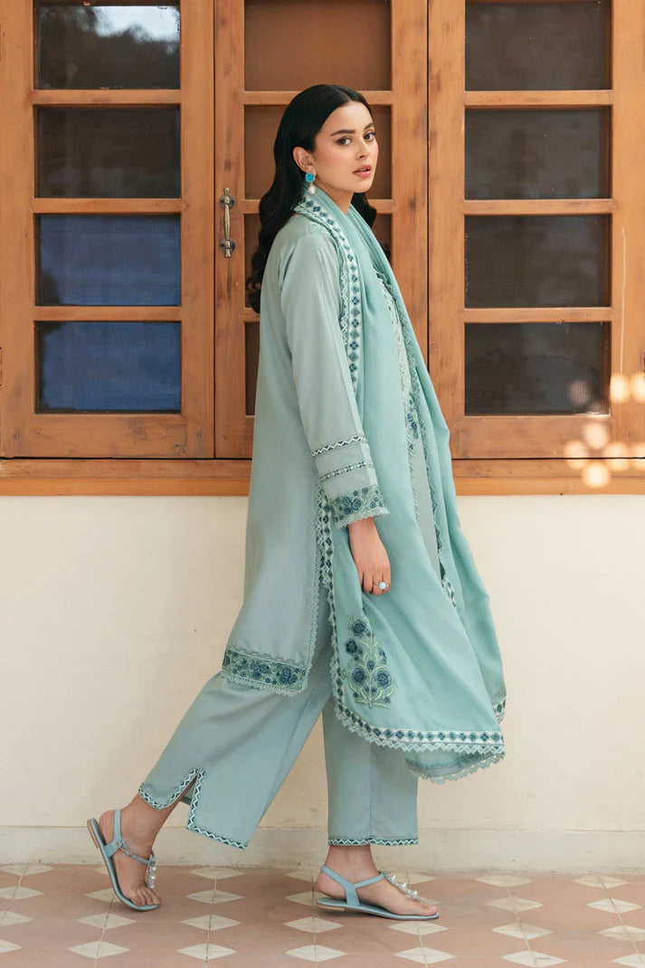3 Piece Unstitched Embroidered Lawn Suit