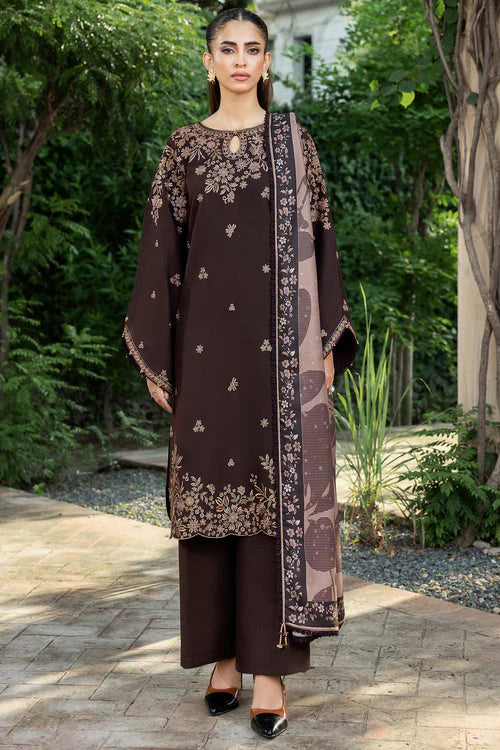 BQ 140-3 Piece Unstitched Fully Embroidered Dhanak Suit