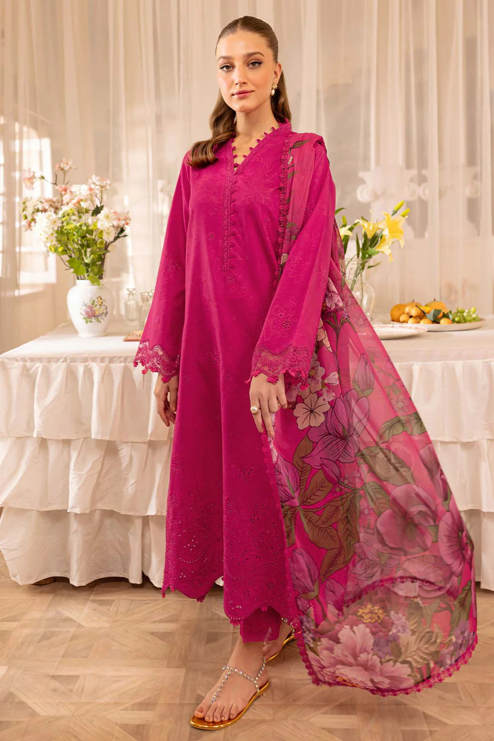 FR 2725-3 Piece Unstitched Embroidered Lawn Suit