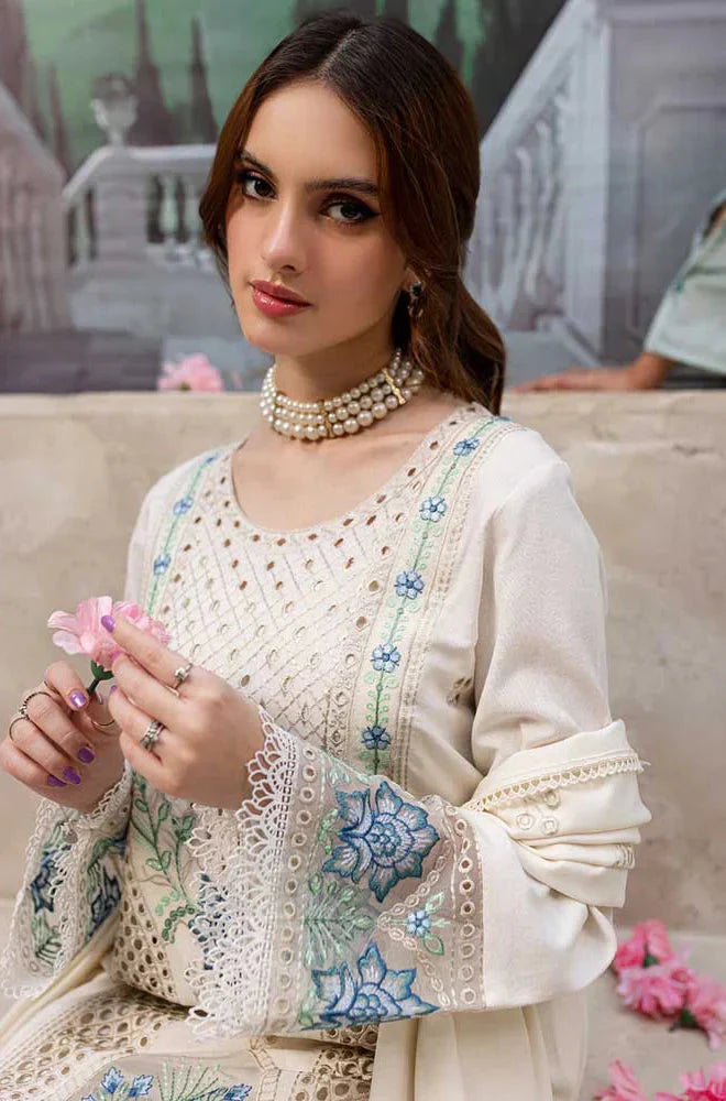 MR 2730-3 Piece Unstitched Luxury Embroidered Lawn Suit