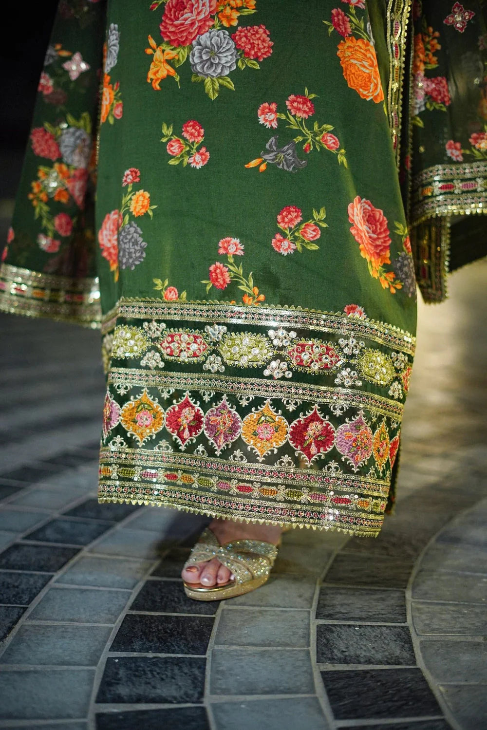 Aneelas Luxury Silk 3 Piece Embroidered Suit