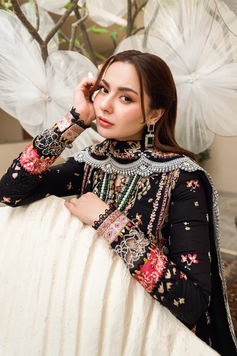 QL 2655-3Pc Embroidered Lawn Shirt with Embroidered Chiffon Dupatta
