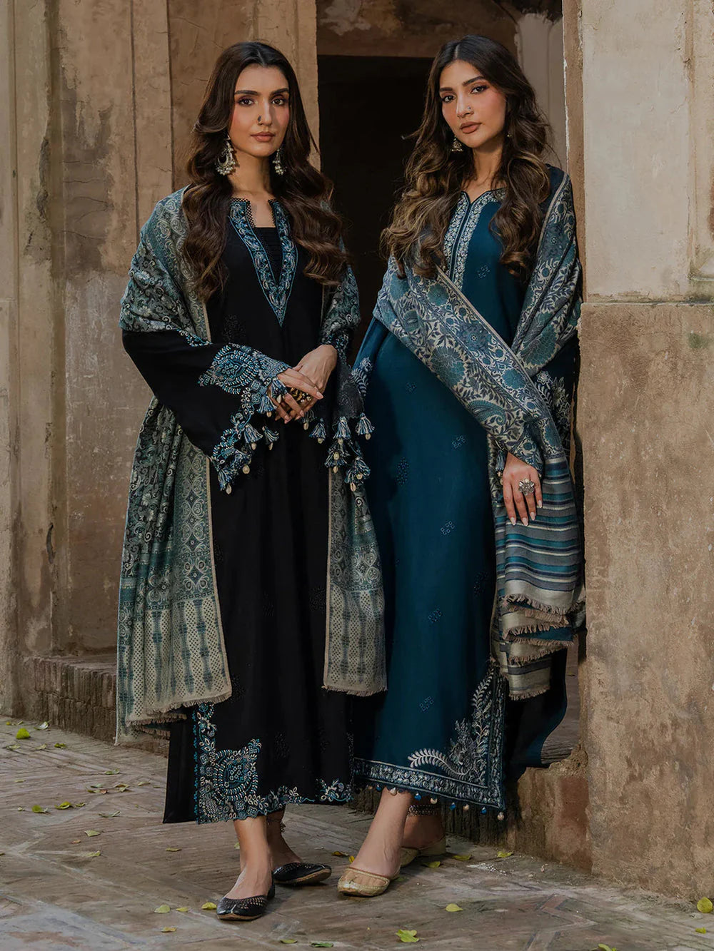 IZ 160-3 Piece Unstitched Fully Embroidered Dhanak Suit