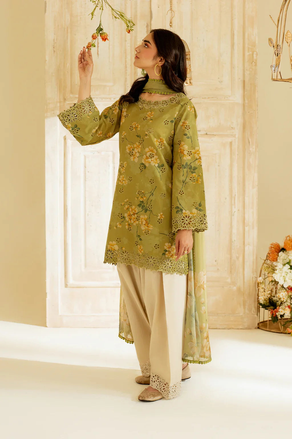 3 Piece unstitched Digital Printed Lawn Suit