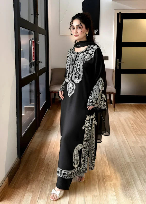 MR 2740B-3 Piece Unstitched Embroidered Lawn Suit