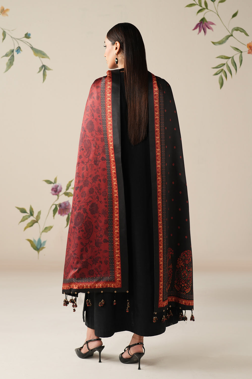 BQ 145-3 Piece Unstitched Fully Embroidered Dhanak Suit