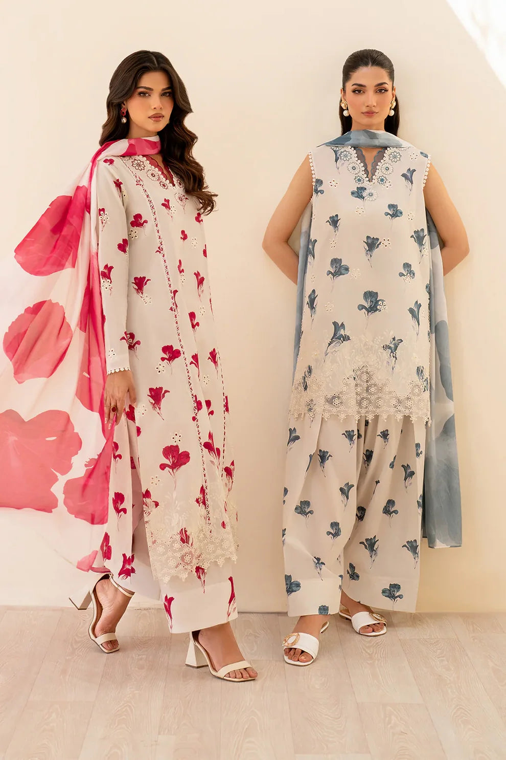 IZ 239B-3 Piece Unstitched Chicken Kari Embroidered Lawn Suit