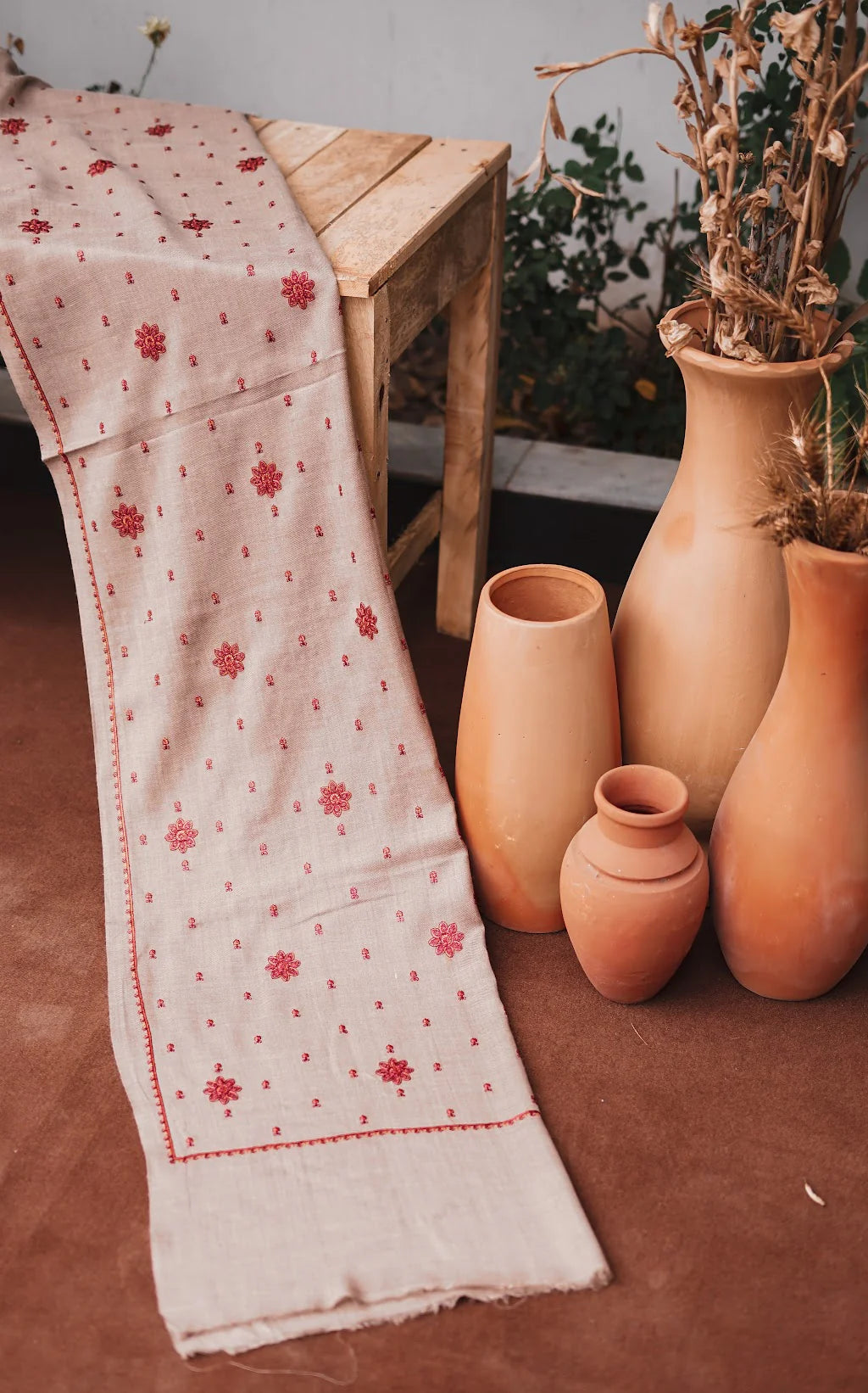 BR 1110-Winter 3 Piece Dhanak suit with Embroidered Shawl