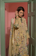 3 Piece Unstitched Embroidered Lawn Suit ( Fine Printed Silk Dupatta )