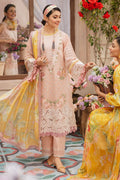 MS 22 Chicken kari borring 3Pc Fully Embroidered Lawn Stuff Dress With Digital Printed Silk Dupatta & Patches