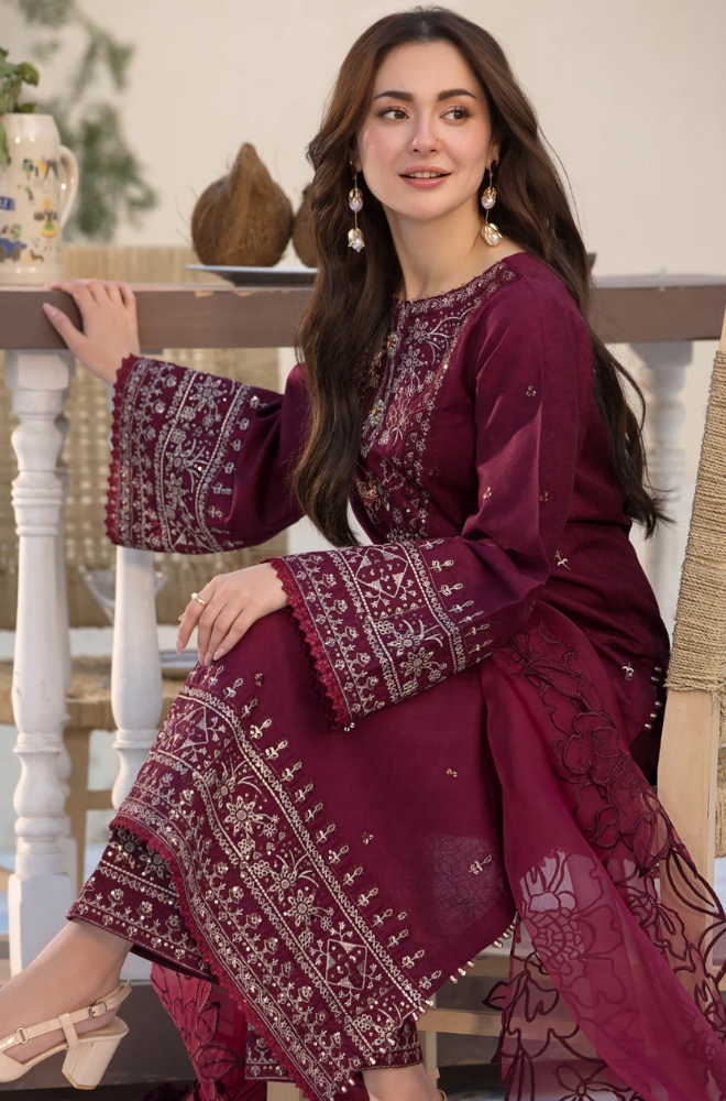 QL 2685-3 Piece Unstitched Fully Embroidered Lawn Suit