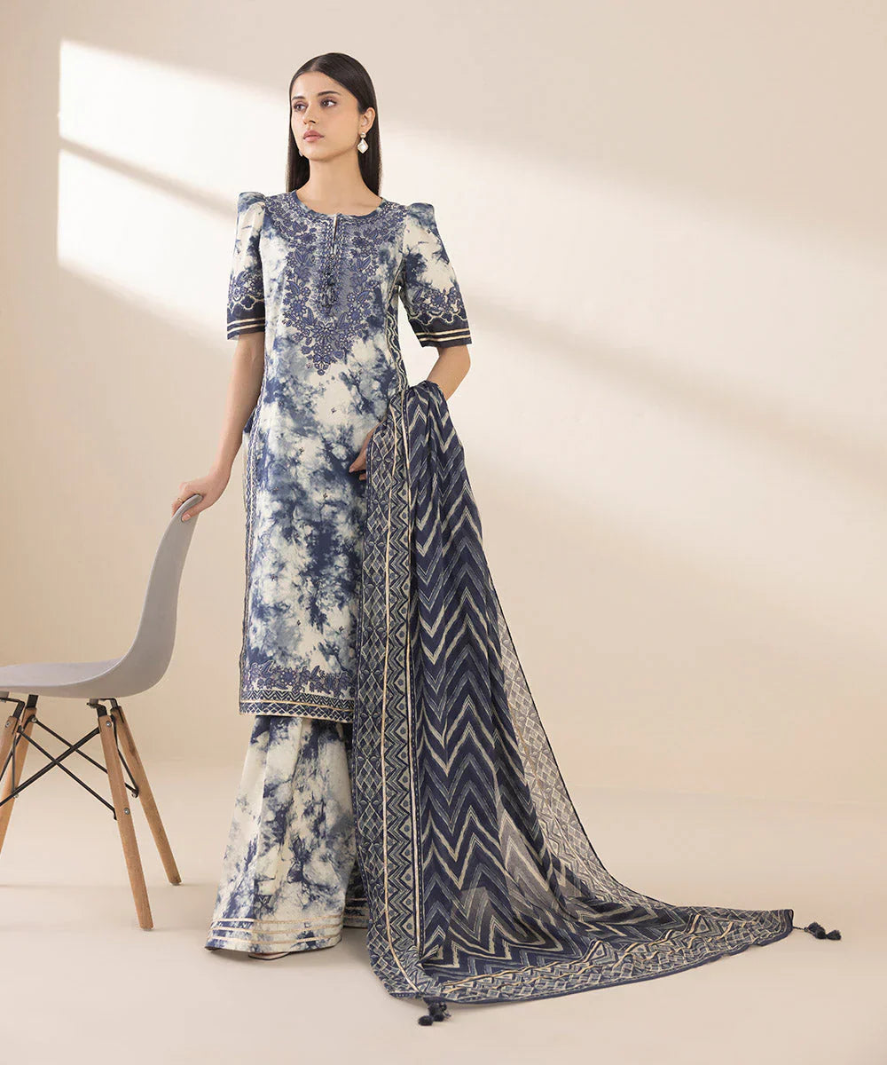 SP 500-3PC Digital Printed Lawn Shirt with Lawn Dupatta